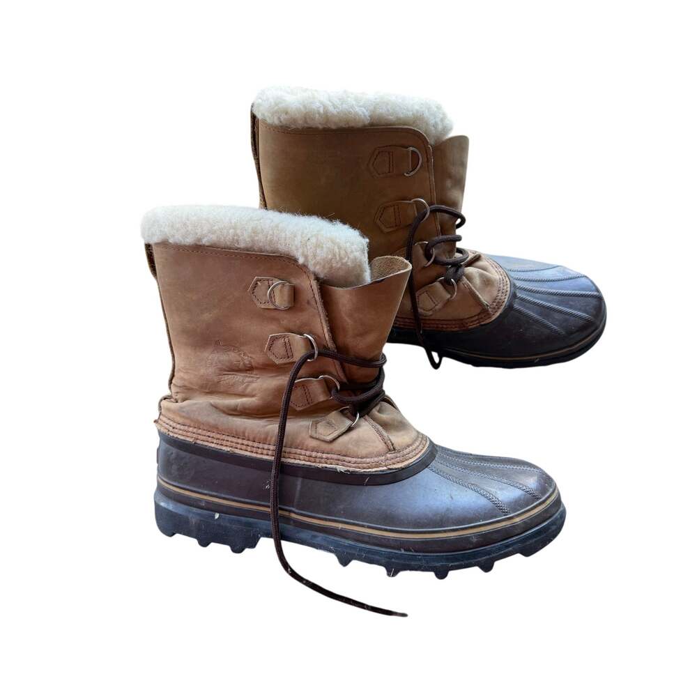 Eddie Bauer x Sorel Men's Winter Boots Sz 14 Duck Bean Lined Brown